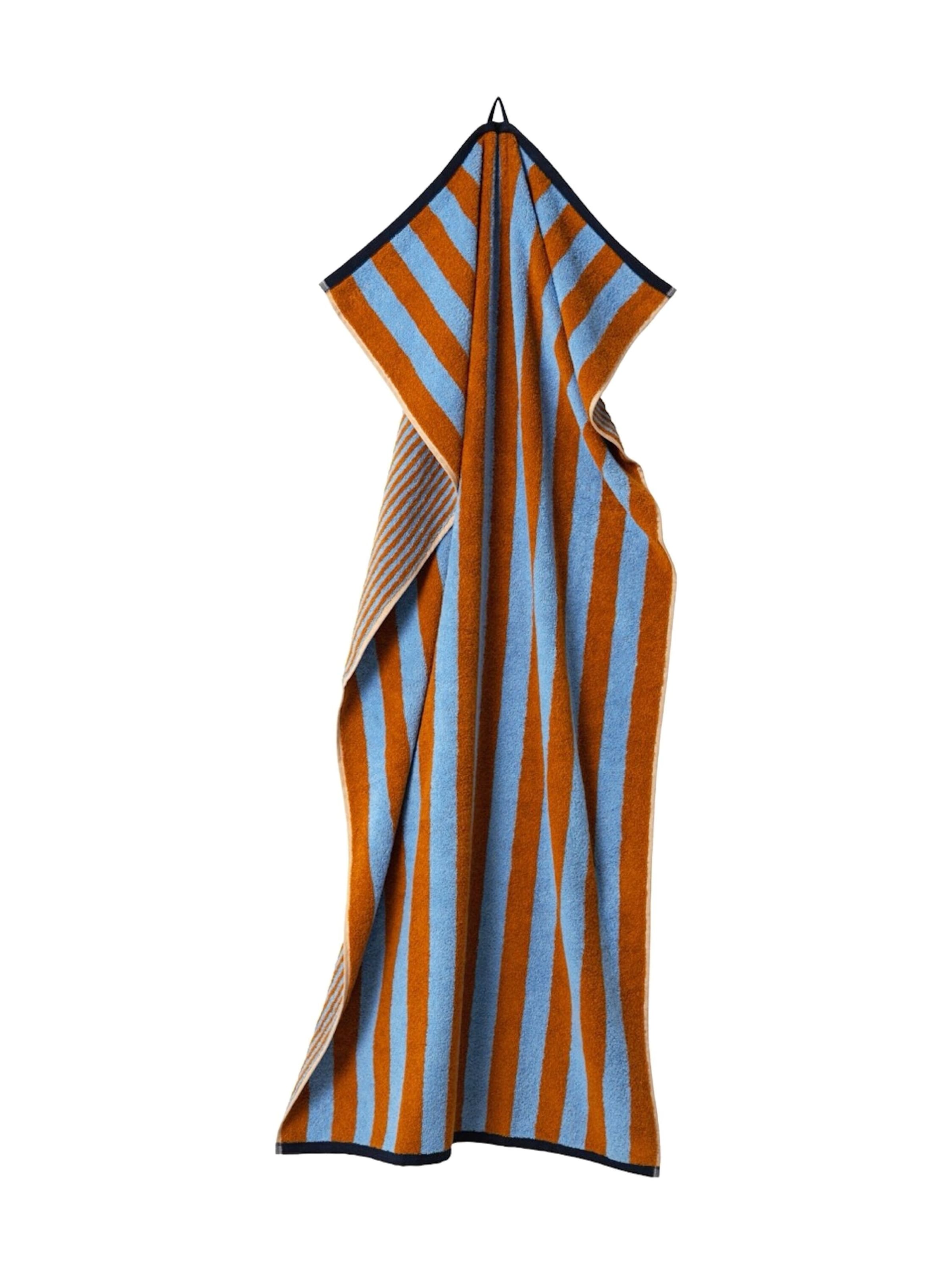 Herzbach home Shower towel 'Good Vibes' in Brown: front