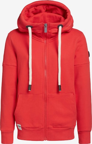 khujo Zip-Up Hoodie 'SALOMEA' in Red: front