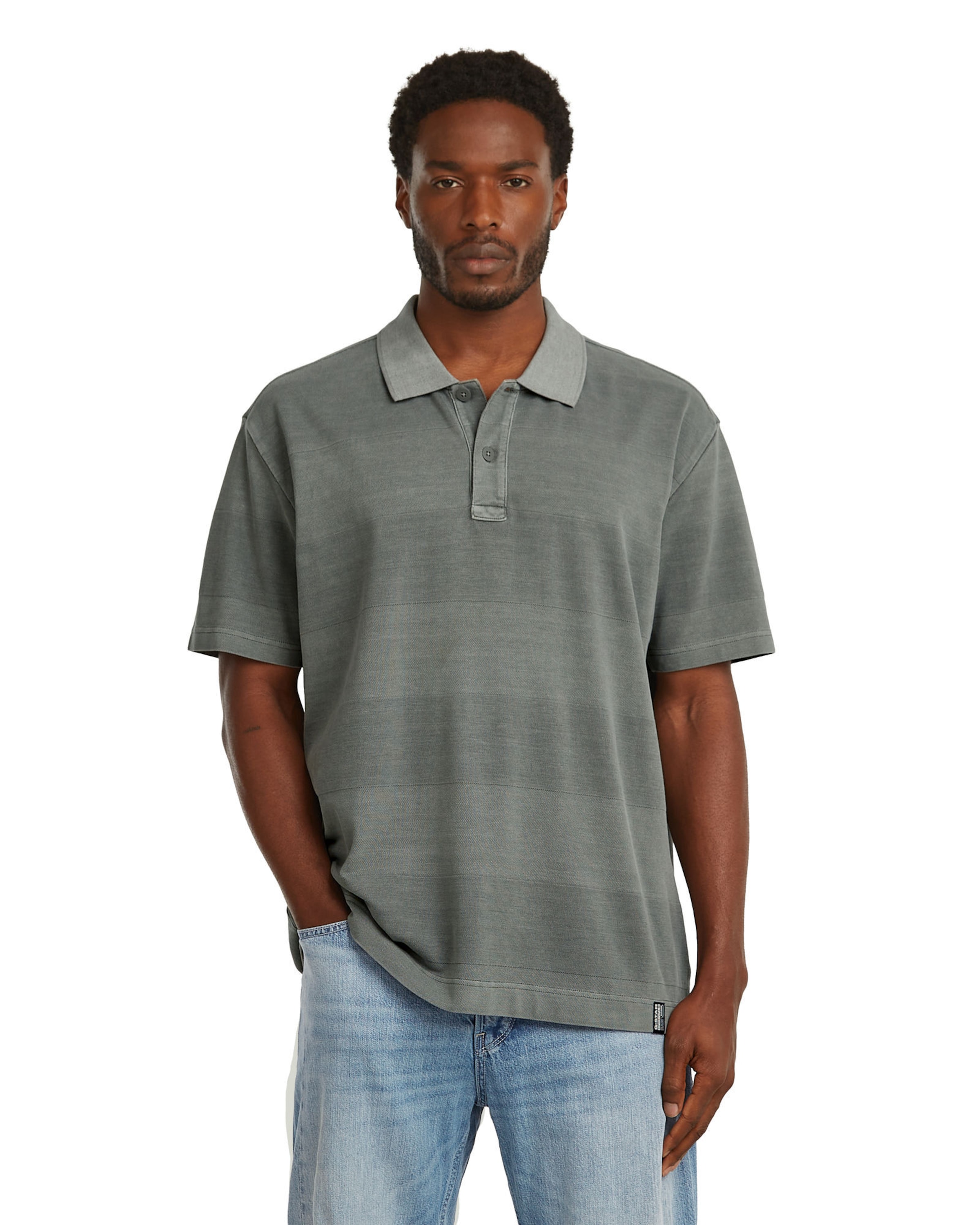 G-STAR Polo - 'Washed Jacquard Relaxed Polo' in Grün: Vorderseite