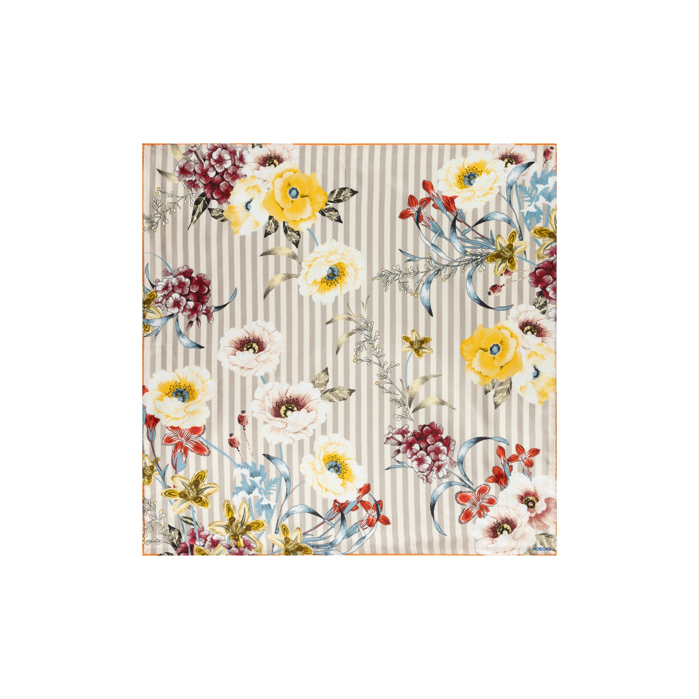 Foulard ' BLOSSOMING STRIPES' di Roeckl in beige: frontale