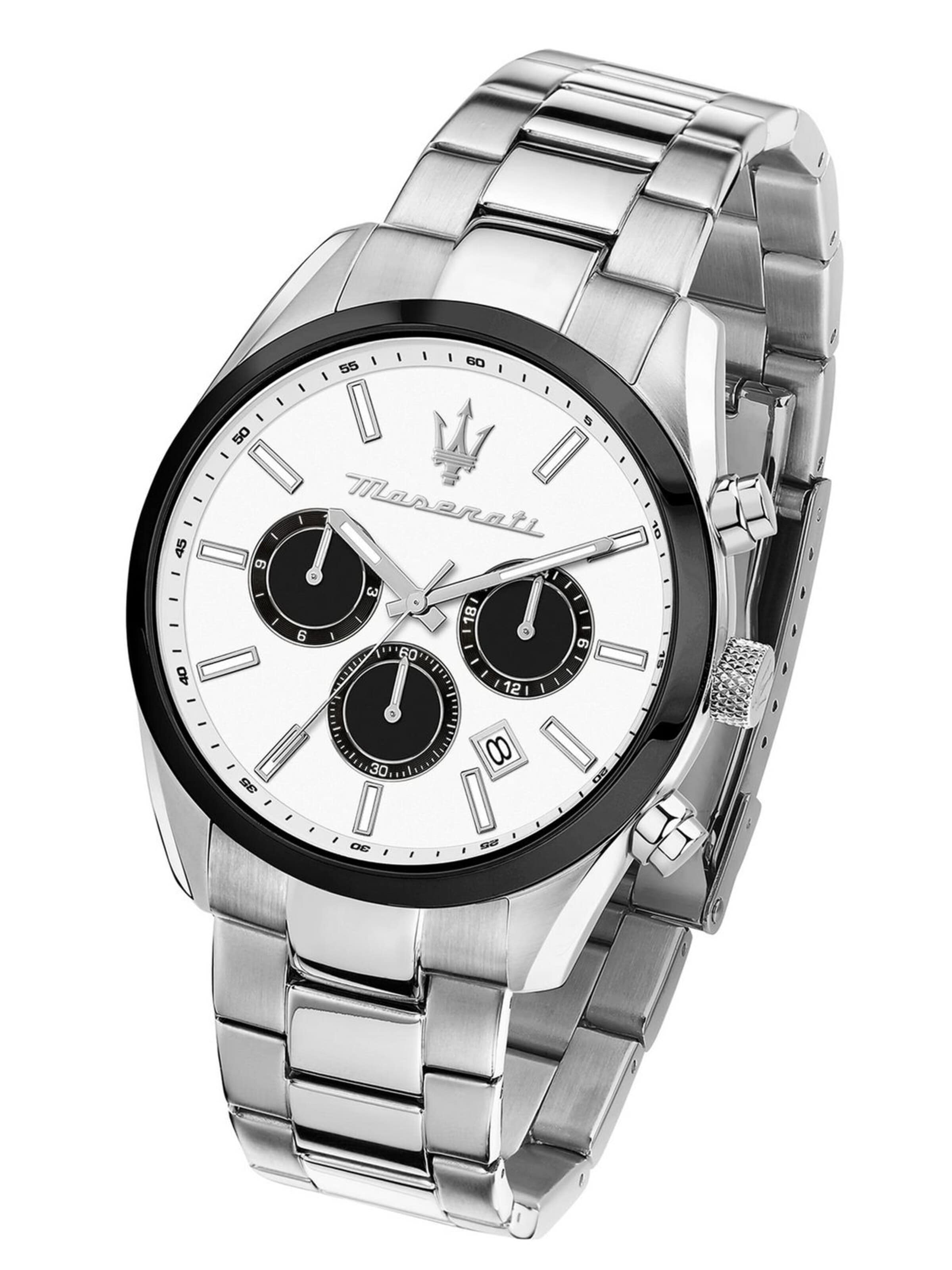 Maserati - Reloj analógico en plata: frente