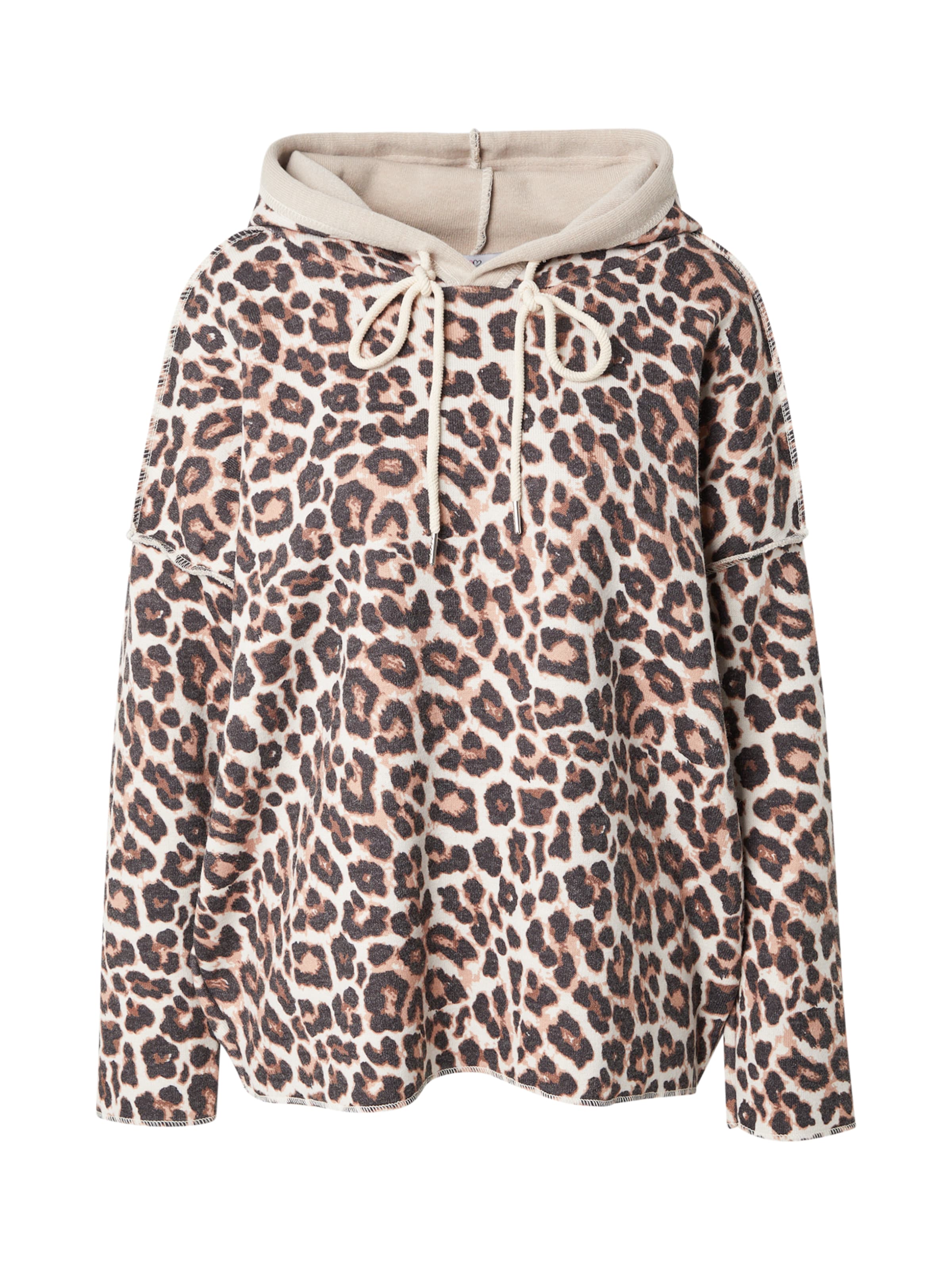 Zwillingsherz Sweatshirt 'Leo' in Beige: voorkant