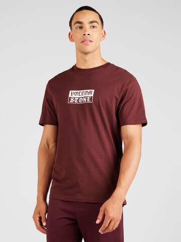 Volcom T-Shirt 'GLOBSTOK' in Braun: Vorderseite