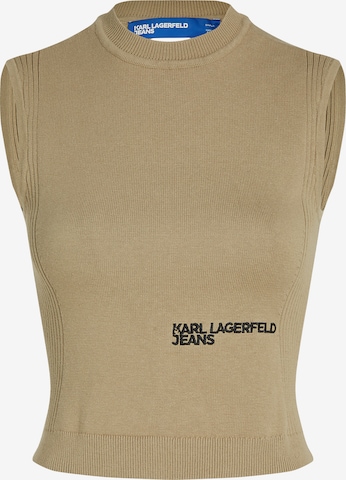 KARL LAGERFELD JEANS - Top de punto en verde: frente