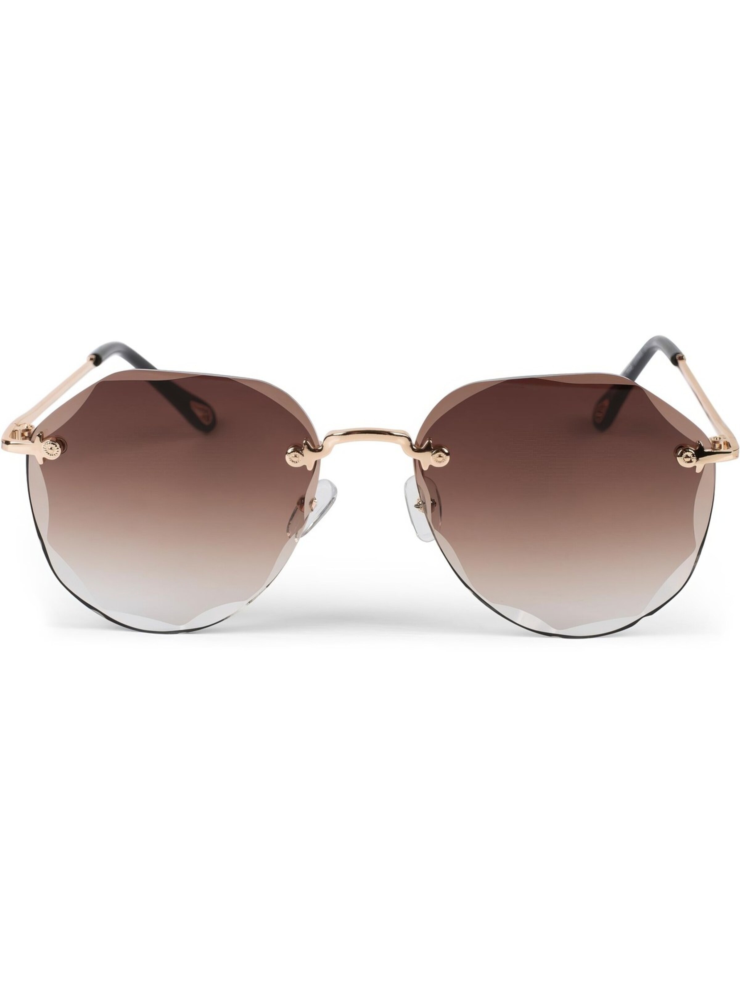 styleBREAKER Sunglasses 'Rahmenlose Piloten Sonnenbrille mit Diamant Schliff' in Brown