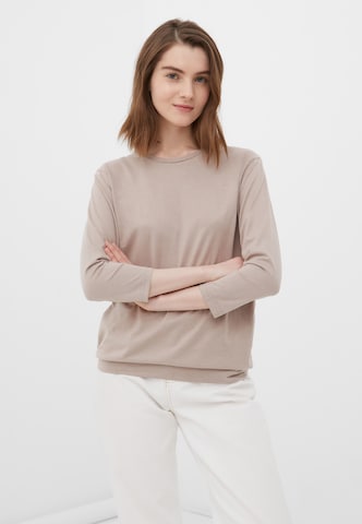 Finn Flare Langarmshirt 'Basic' in Braun: Vorderseite
