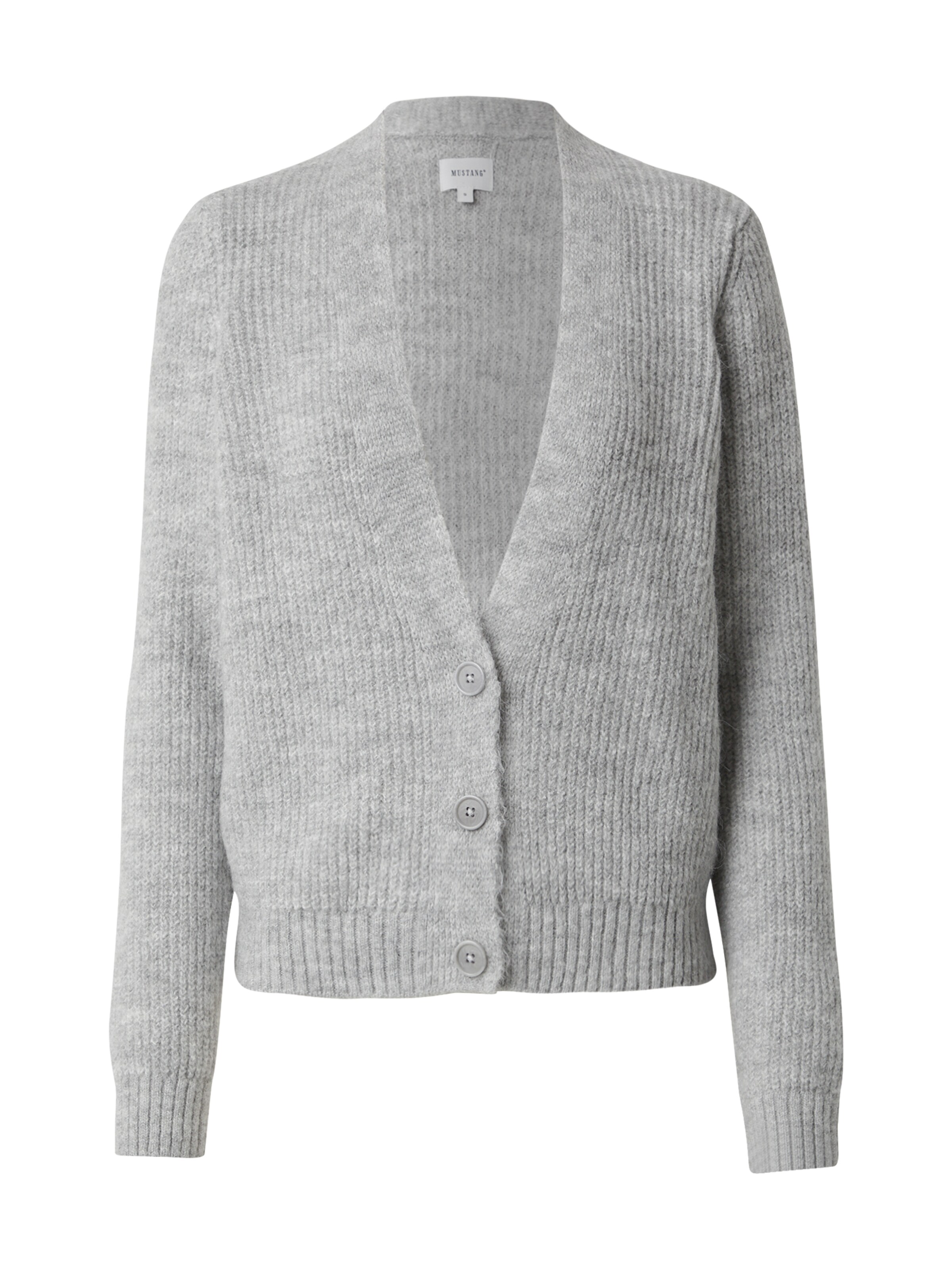 MUSTANG Knit Cardigan 'Sedalia' in Grey: front
