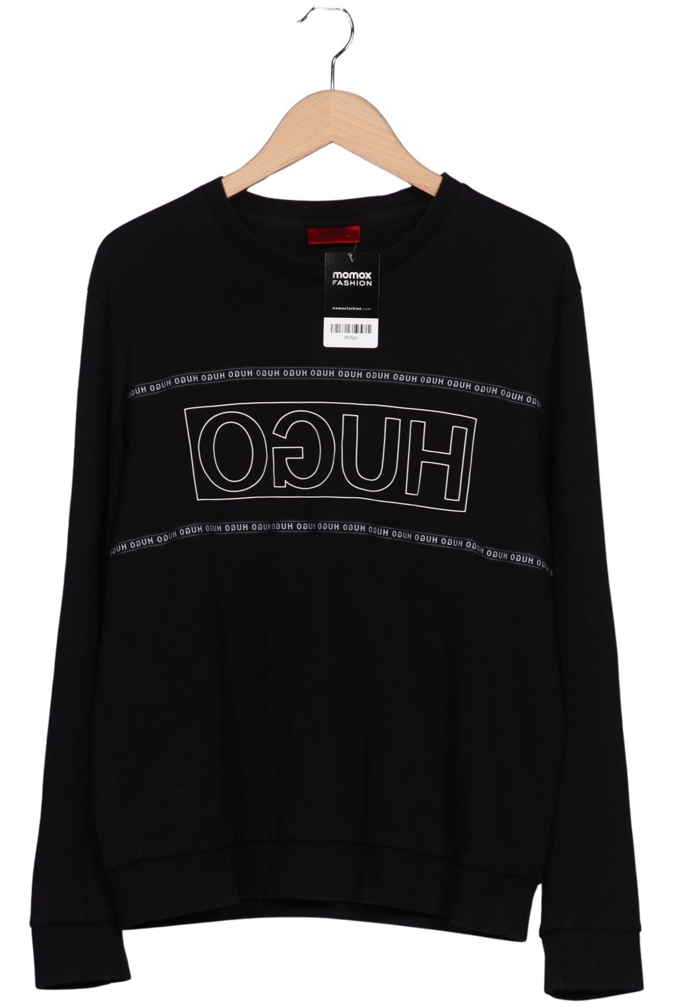 HUGO Sweatshirt & Zip-Up Hoodie in M in Black: front