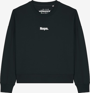 Watapparel Sweatshirt 'Nope' in Zwart: voorkant