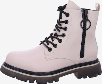 Laufsteg München Schnürstiefelette in Beige: Vorderseite