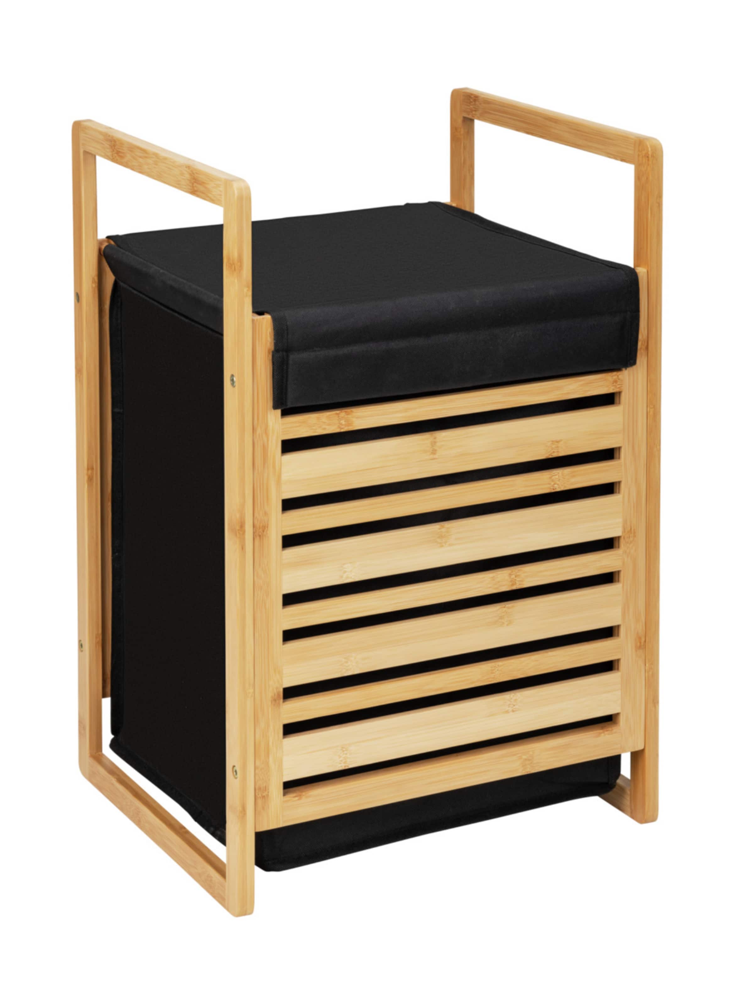 Wenko Wäschekorb 'Ecori' in Schwarz: Vorderseite