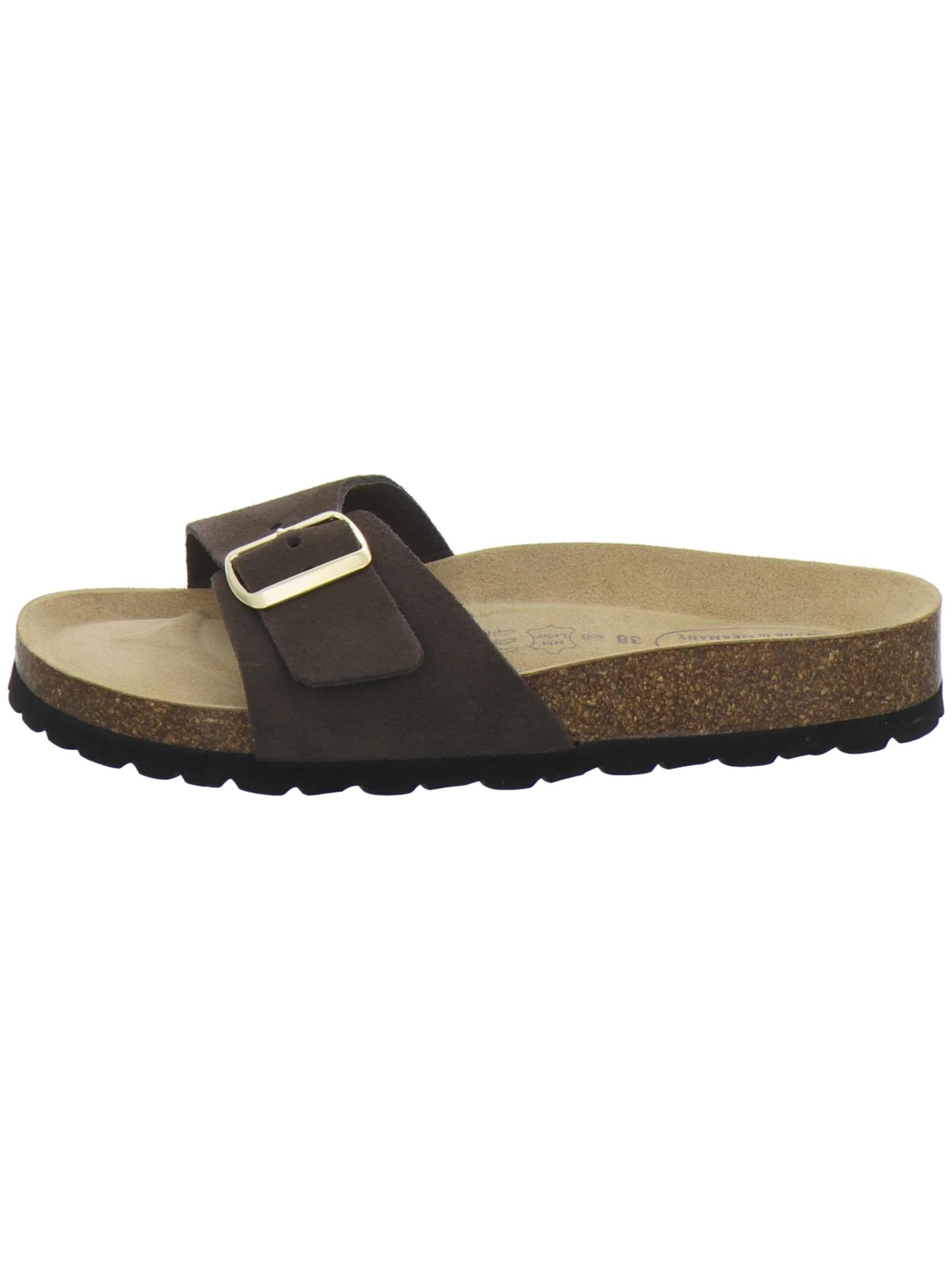 AFS-Schuhe - Zapatos abiertos 'Pantoletten Damen Einschnaller espresso' en marrón