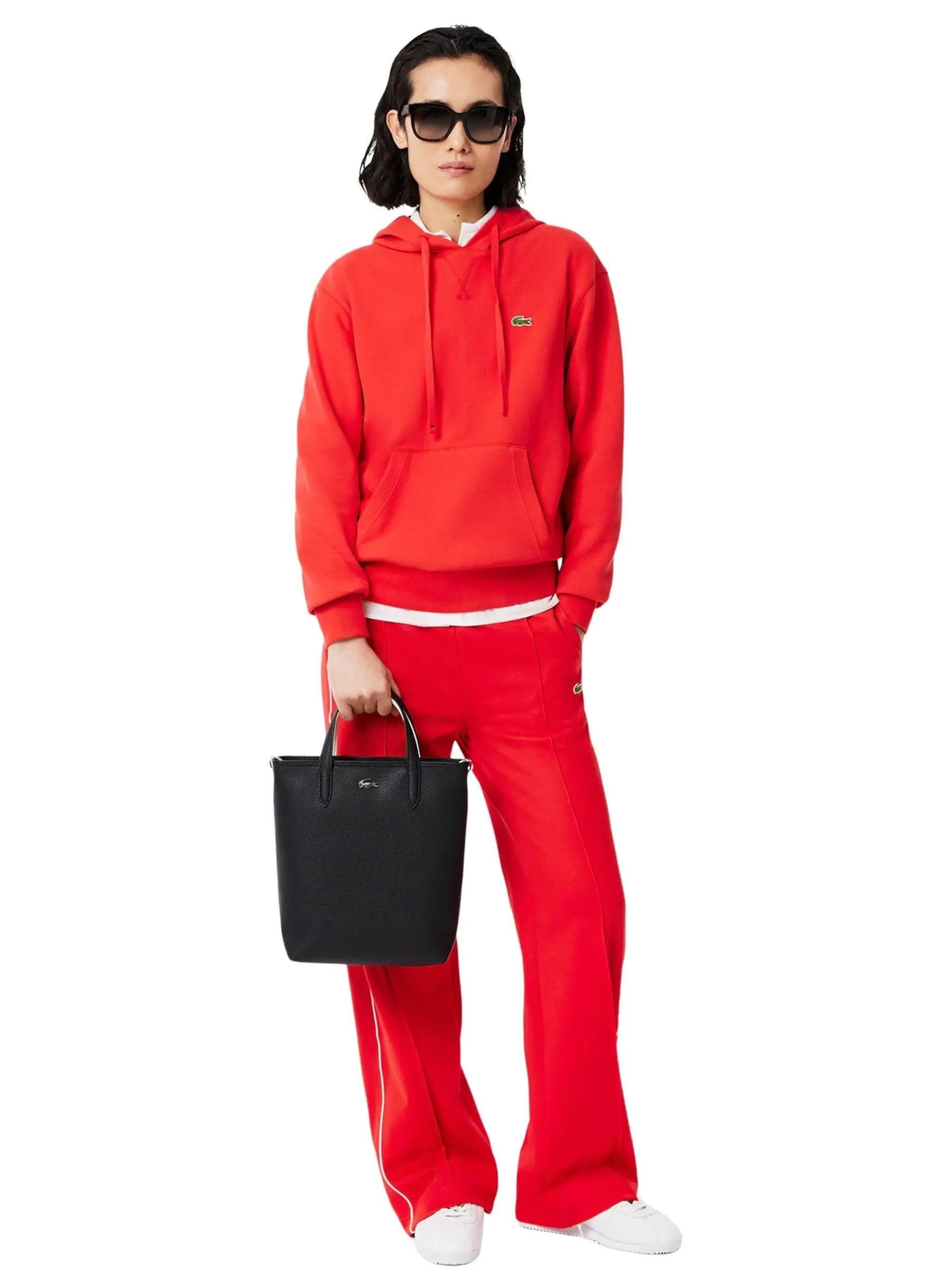 LACOSTE Shopper 'Sac Cabas Lacoste Anna Petit Piqué NF4929AA Noir Farine' in Zwart