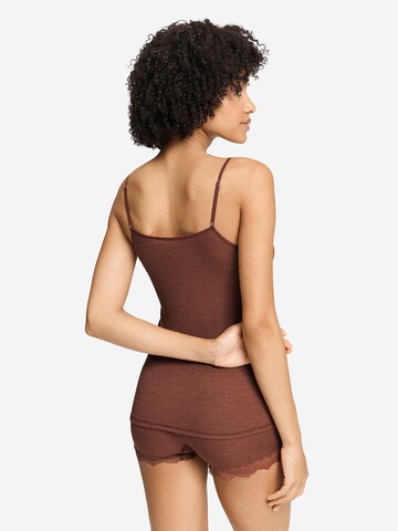 Hanro Top ' Woolen Lace ' in Bruin