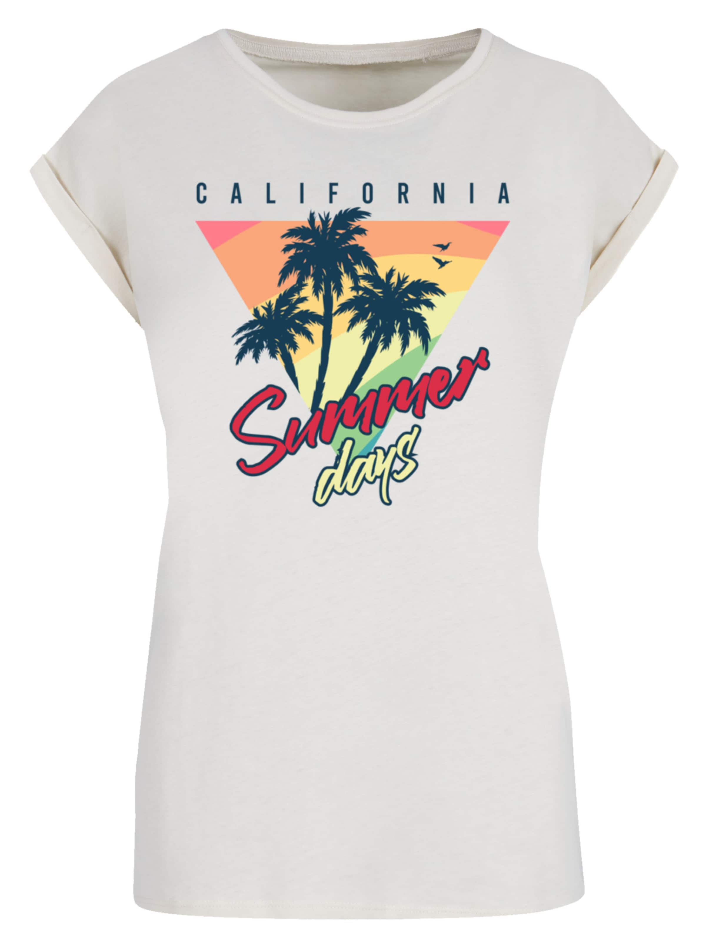 T-shirt 'California Palmen Retro' F4NT4STIC en beige : devant