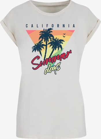 T-shirt 'California Palmen Retro' F4NT4STIC en beige : devant