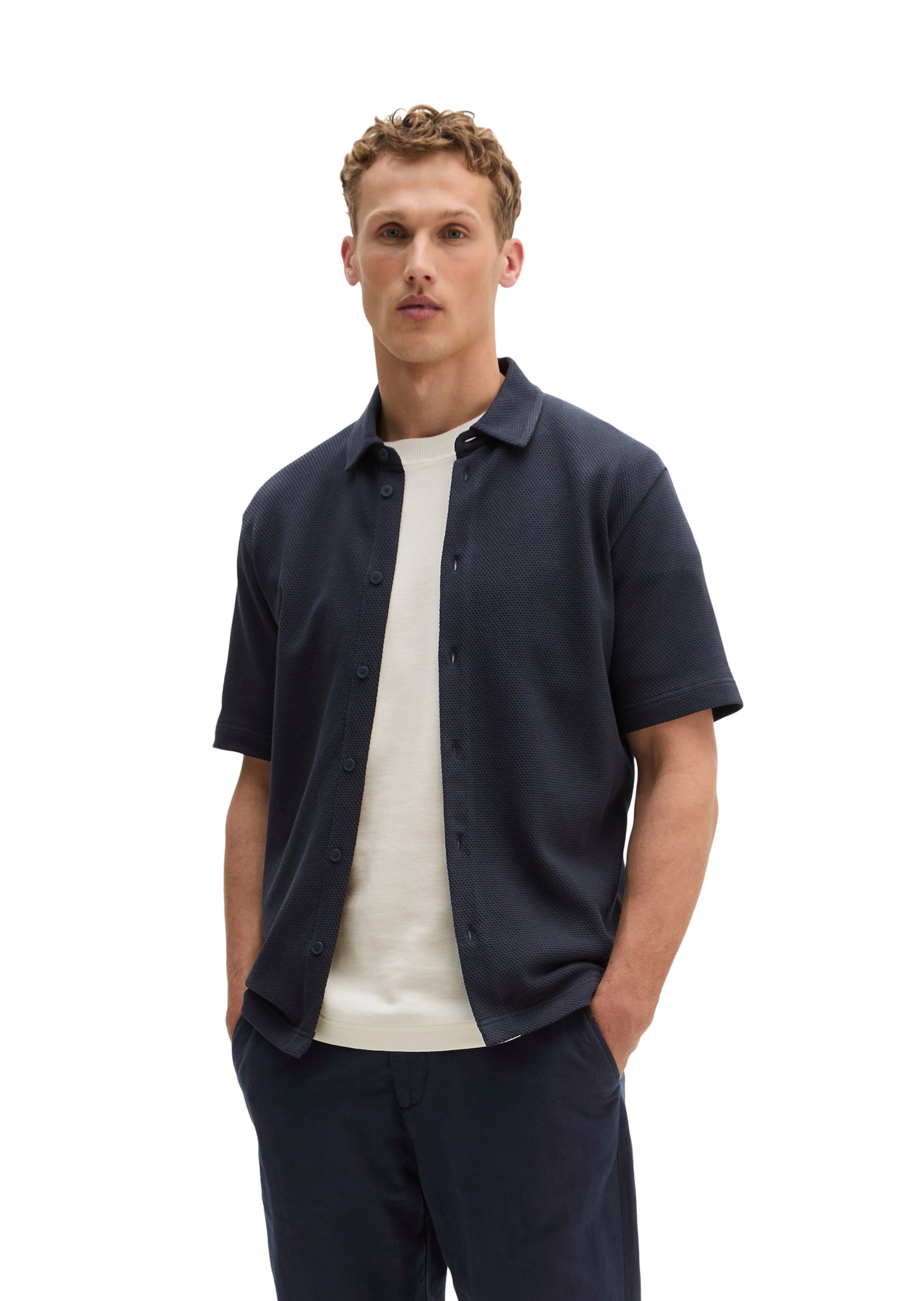Marc O'Polo Regular fit Overhemd in Blauw: voorkant