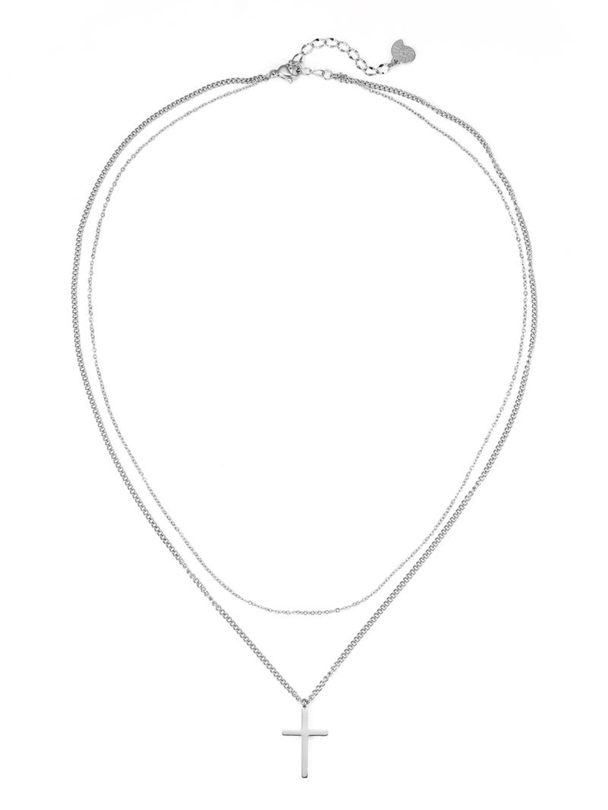 Hey Happiness - Cadena 'Valor Cross' en plata: frente