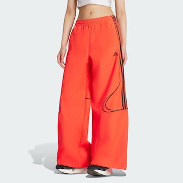 Wide leg Pantaloni 'Teamgeist Adicolor' di ADIDAS ORIGINALS in rosso: frontale