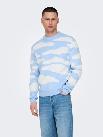 Only & Sons Sweater 'ONSCLARK' in Blue: front