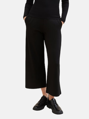 Wide Leg Pantalon TOM TAILOR DENIM en noir : devant