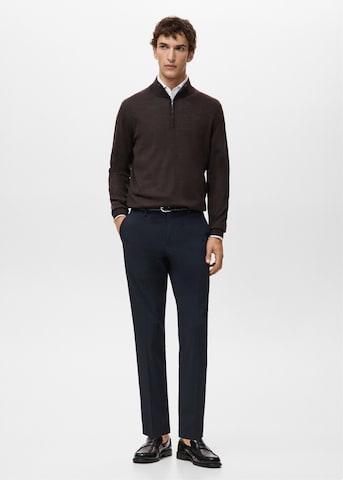 MANGO MAN Slim fit Pleated Pants 'Bologna' in Blue