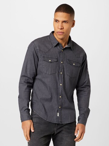 Regular fit Camicia 'Clint' di Herrlicher in nero: frontale