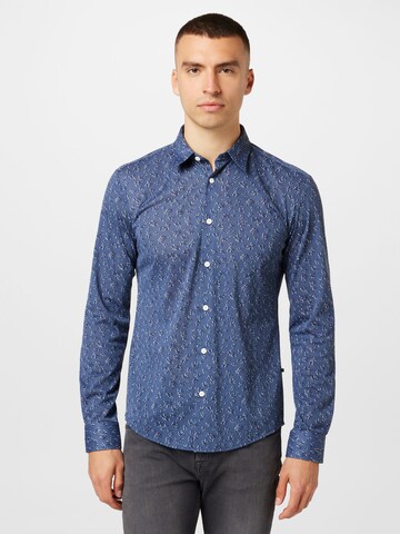 Coupe slim Chemise 'ROAN' BOSS en bleu : devant