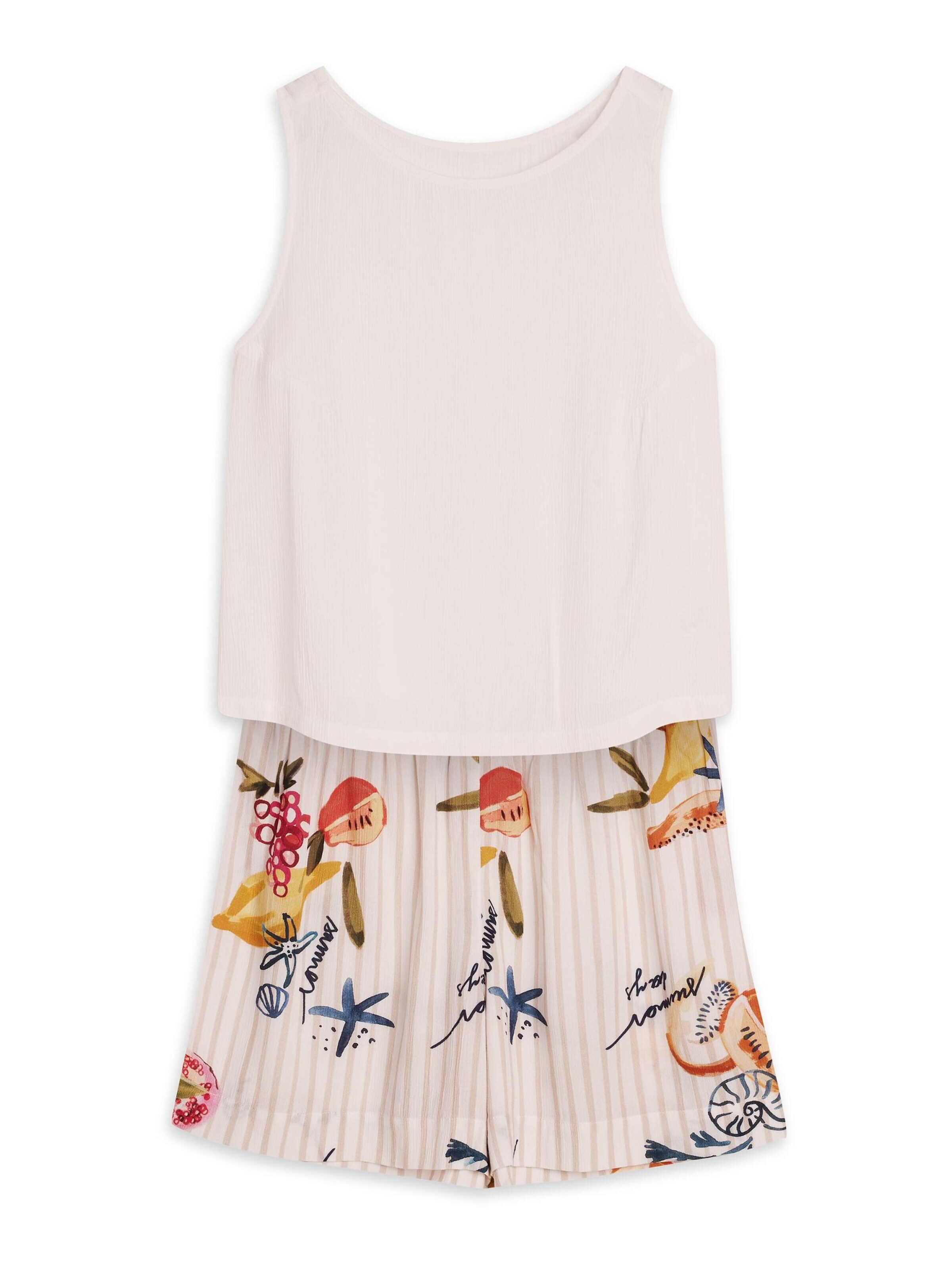 ESOTIQ - Pijama 'Ritu' en beige: frente