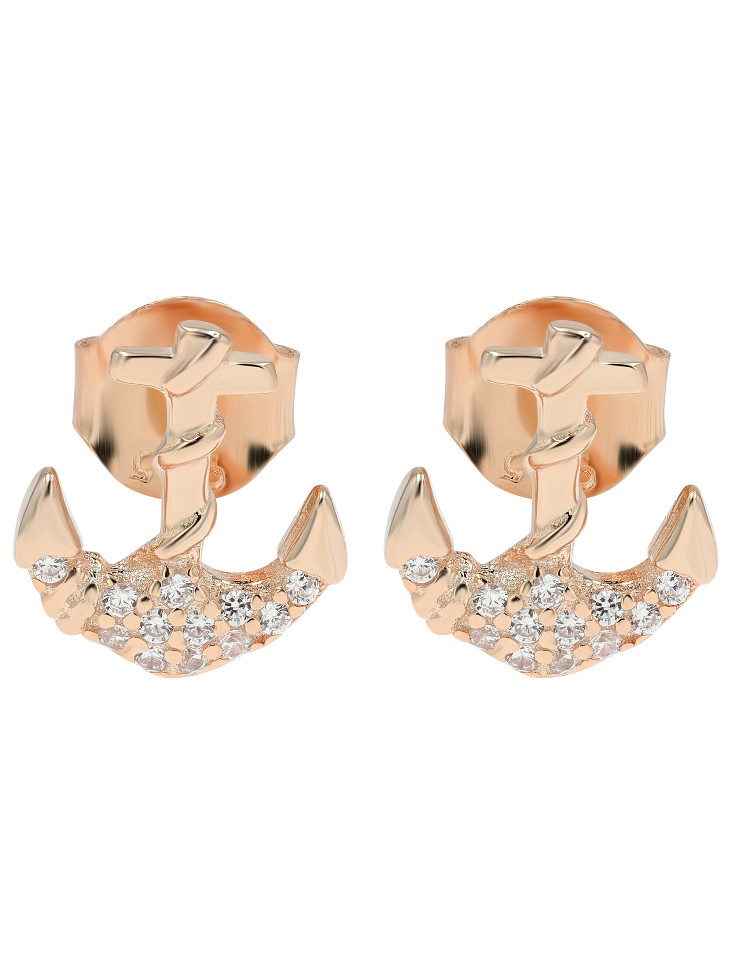 Akzent Earrings '"Anke" aus 925 Sterlingsilber, rhodiniert, langlebig' in Gold: front