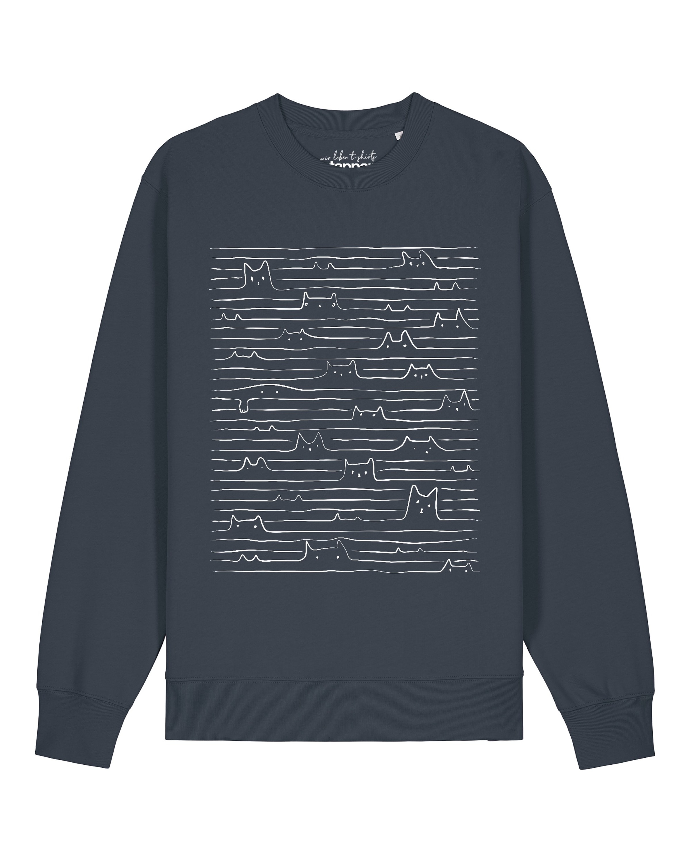 Felpa 'Doodle Cats' di Watapparel in grigio: frontale