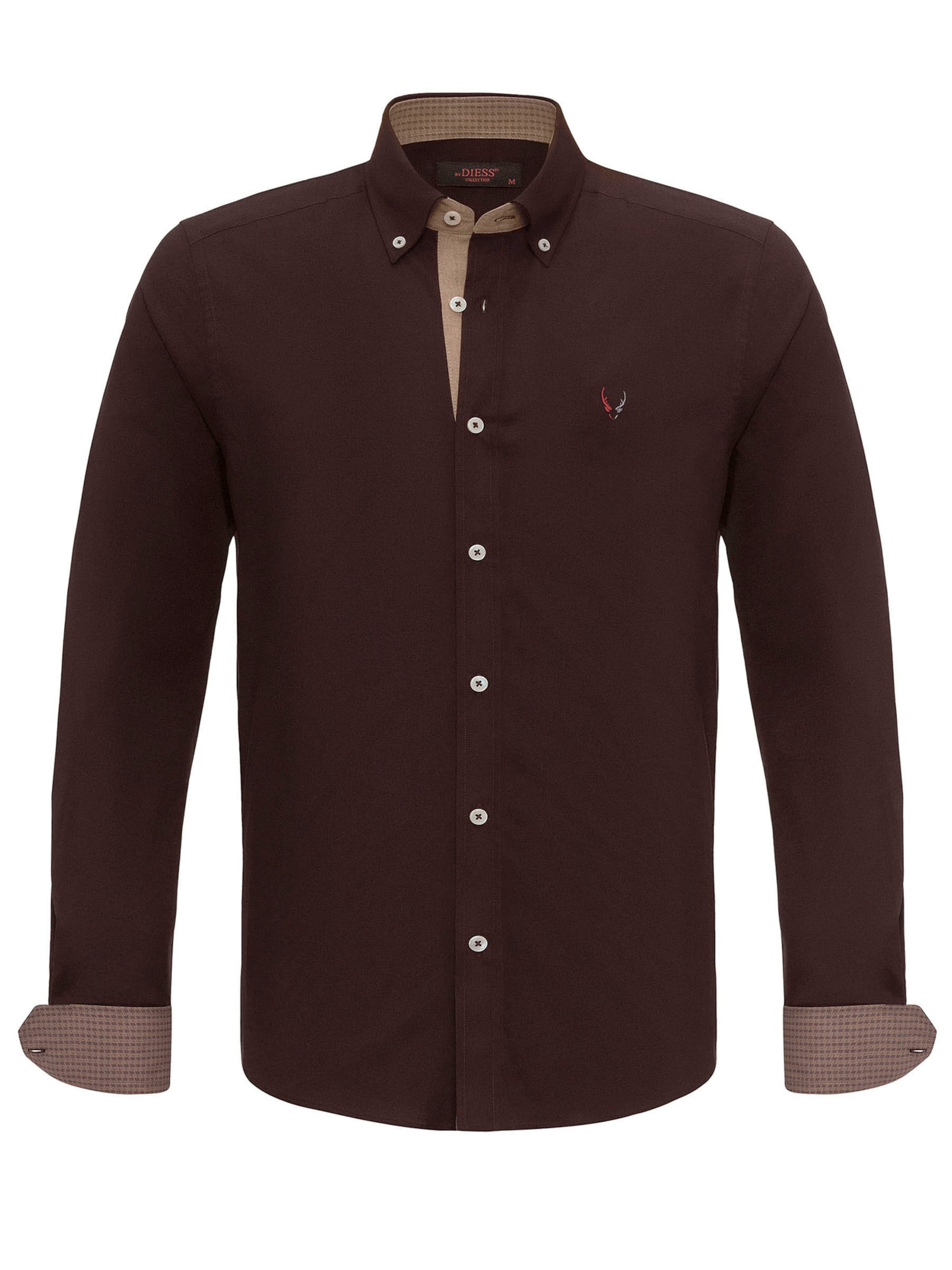 By Diess Collection Regular fit Button Up Shirt in Brown: front