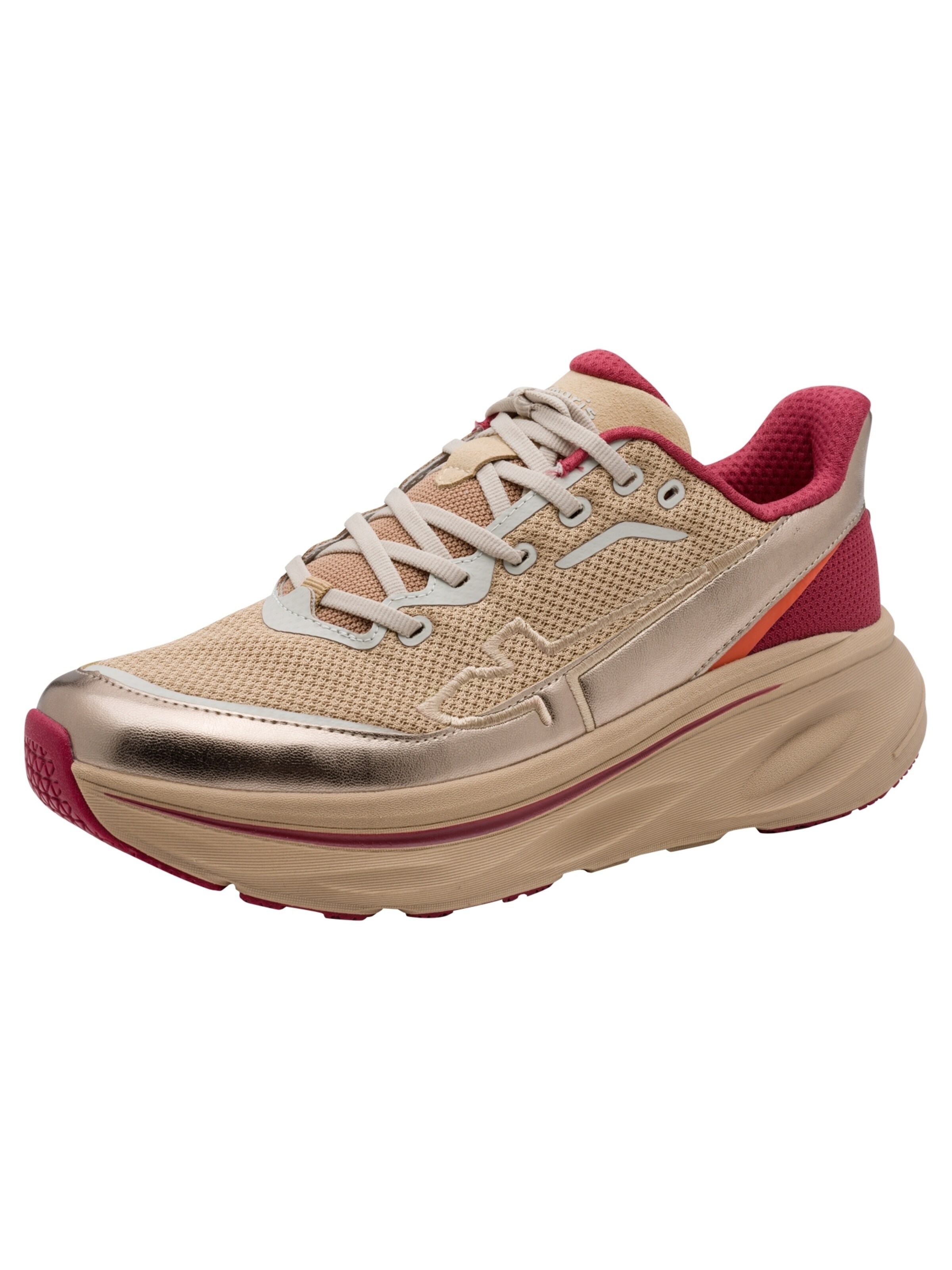 Baskets basses Tamaris en beige : devant