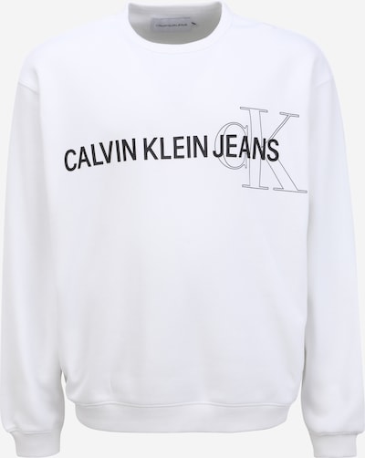 Bluză de molton Calvin Klein Jeans Plus pe negru / alb, Vizualizare produs