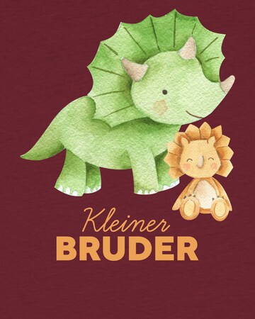 watabout.kids T-Shirt 'Dinosaurier 07 Kleiner Bruder' in Rot