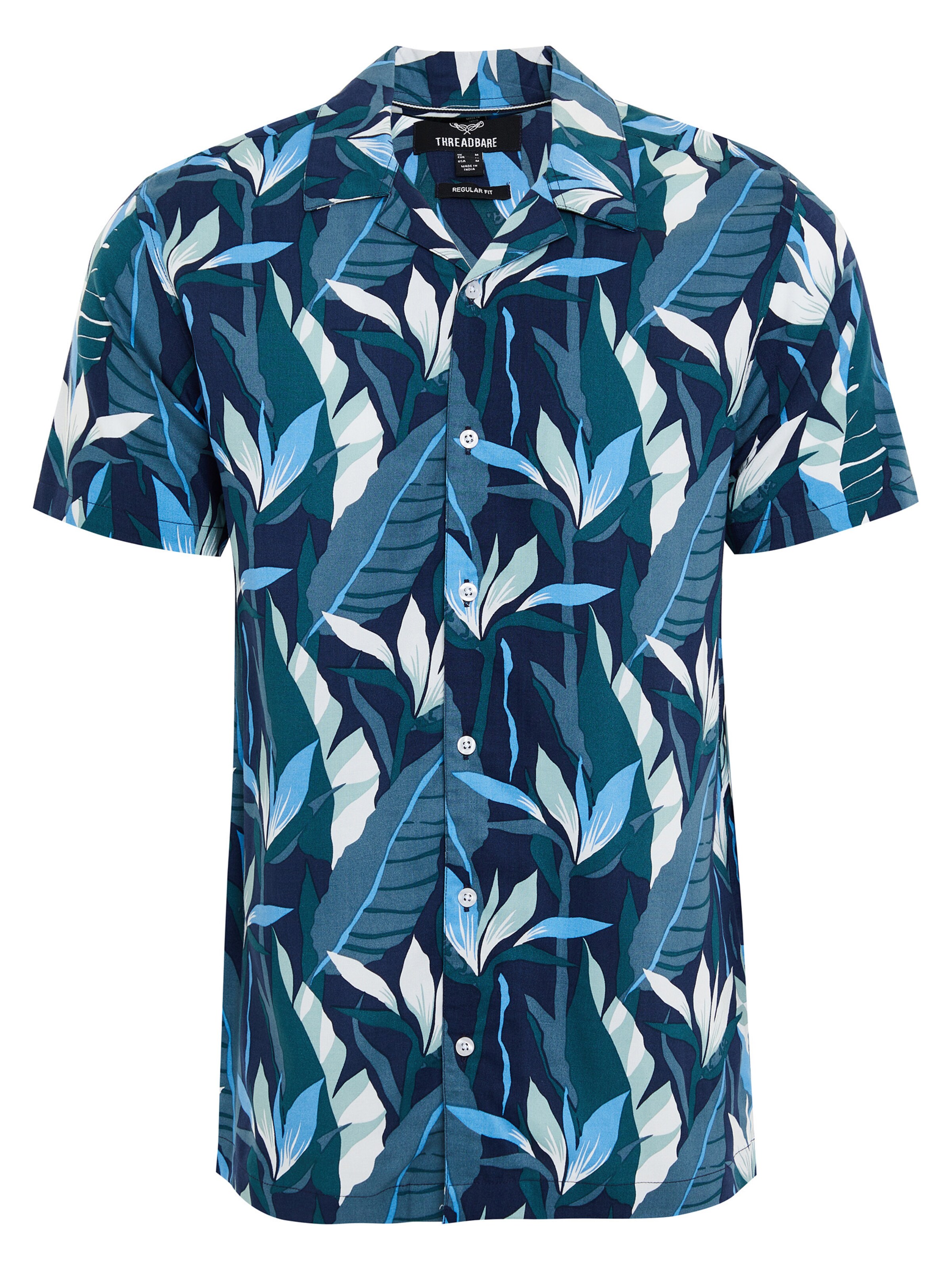 Threadbare Regular Fit Hemd in Blau: Vorderseite