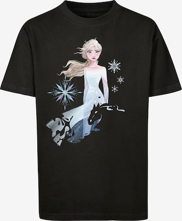 T-Shirt 'Disney Frozen 2 Elsa Nokk Silhouette' F4NT4STIC en noir : devant
