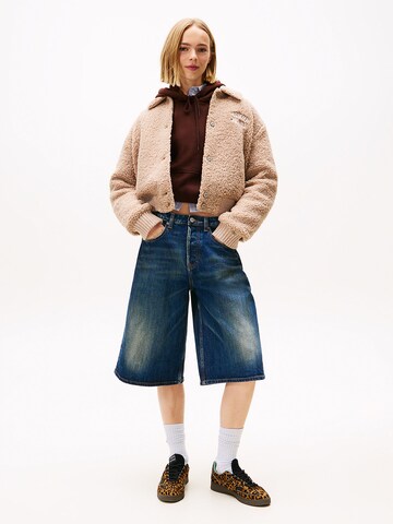 Tommy Jeans Fleecová mikina – béžová
