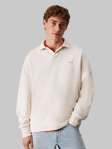 Calvin Klein Jeans Sweatshirt in White: front