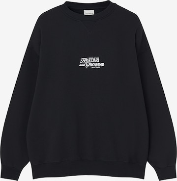 Sweat-shirt Pull&Bear en noir : devant