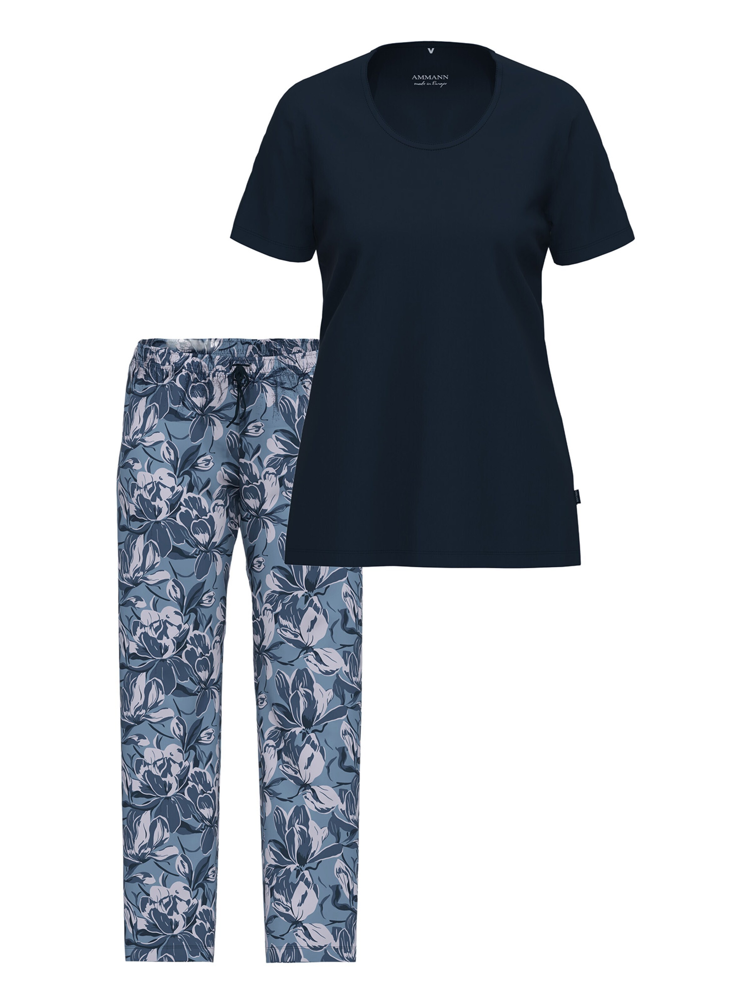 Ammann Pyjama 'Night & Home' in Blauw: voorkant
