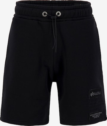 ALPHA INDUSTRIES Loosefit Broek in Zwart: voorkant