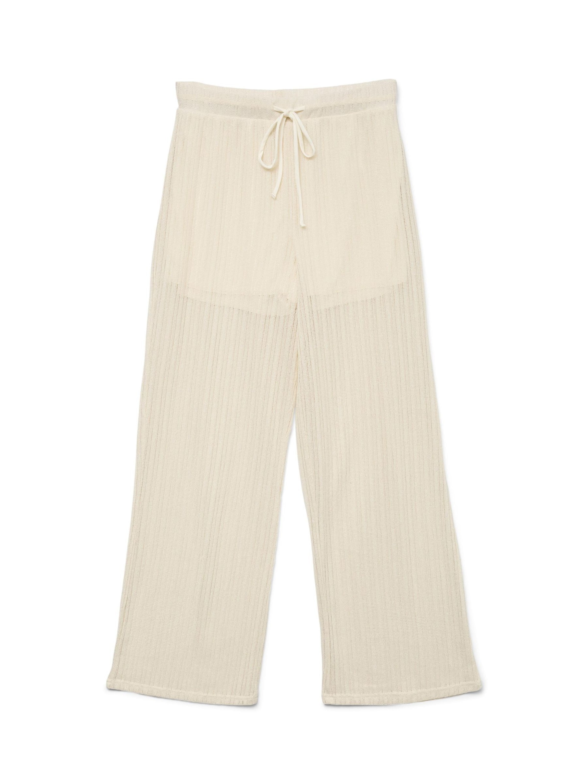 VERO MODA - Perna larga Calças 'VMCailey' em bege: frente