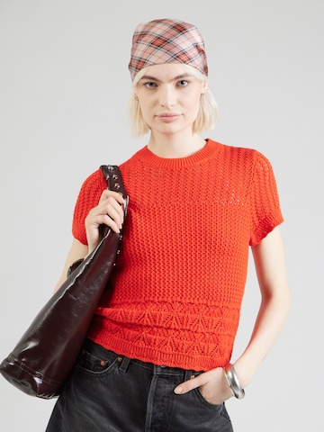 LEVI'S ® Pulóver 'Isabelle Crochet Sweater' - piros: elől