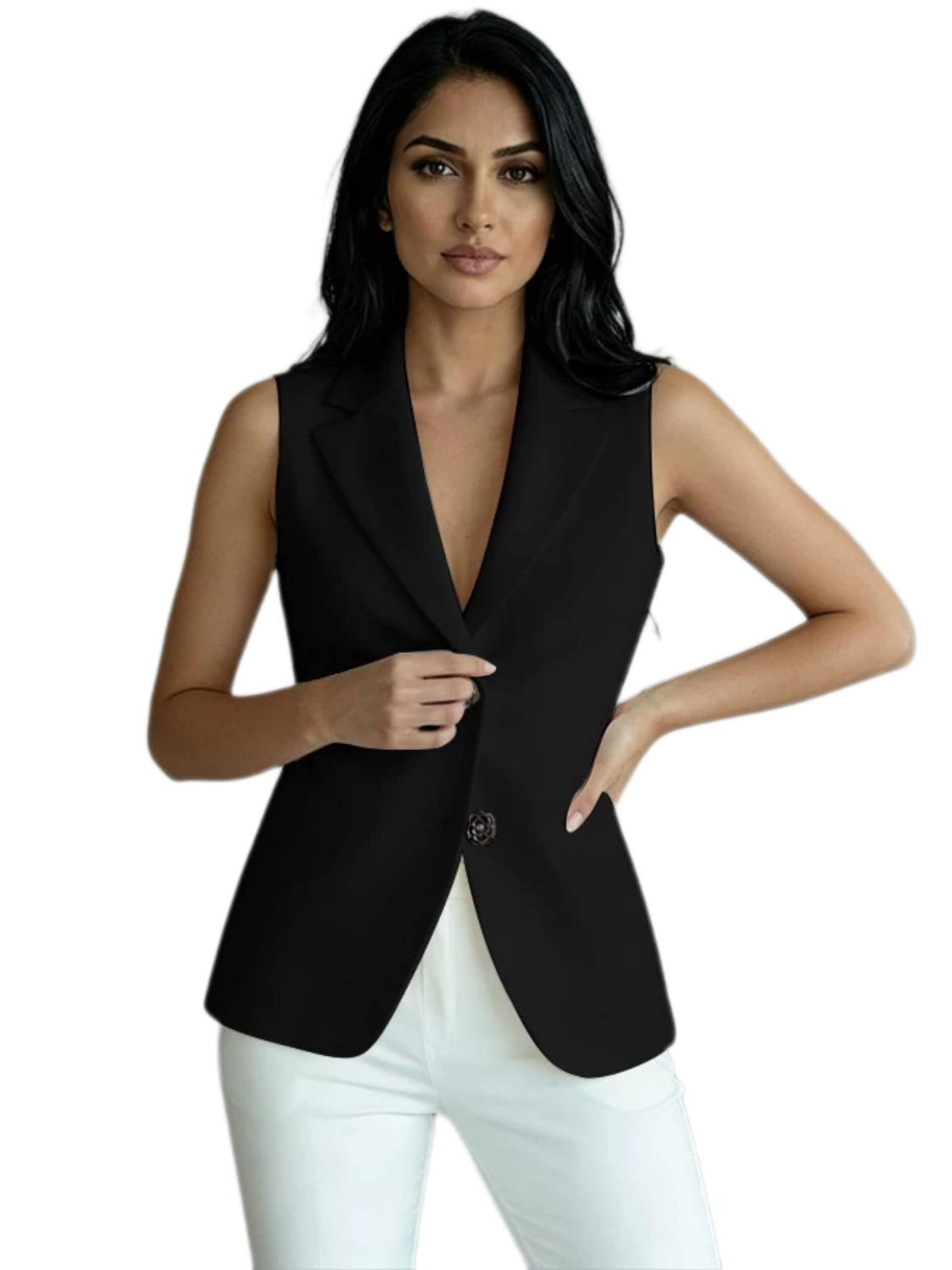 Yesfashion Gilet in Zwart: voorkant