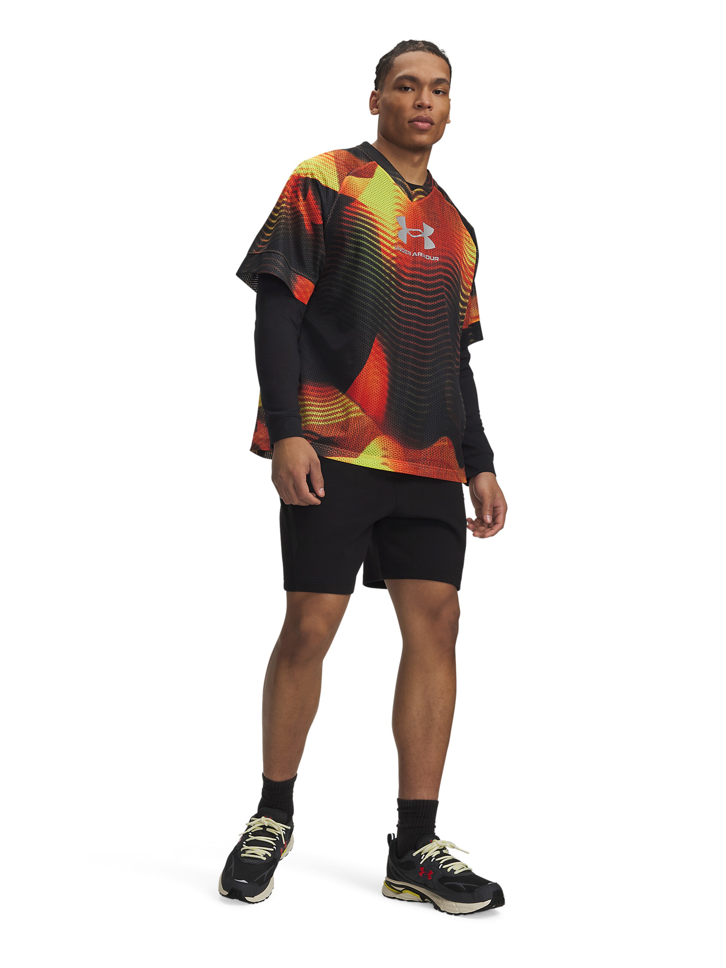 UNDER ARMOUR Regular Sportbroek 'Unstoppable Flc' in Zwart
