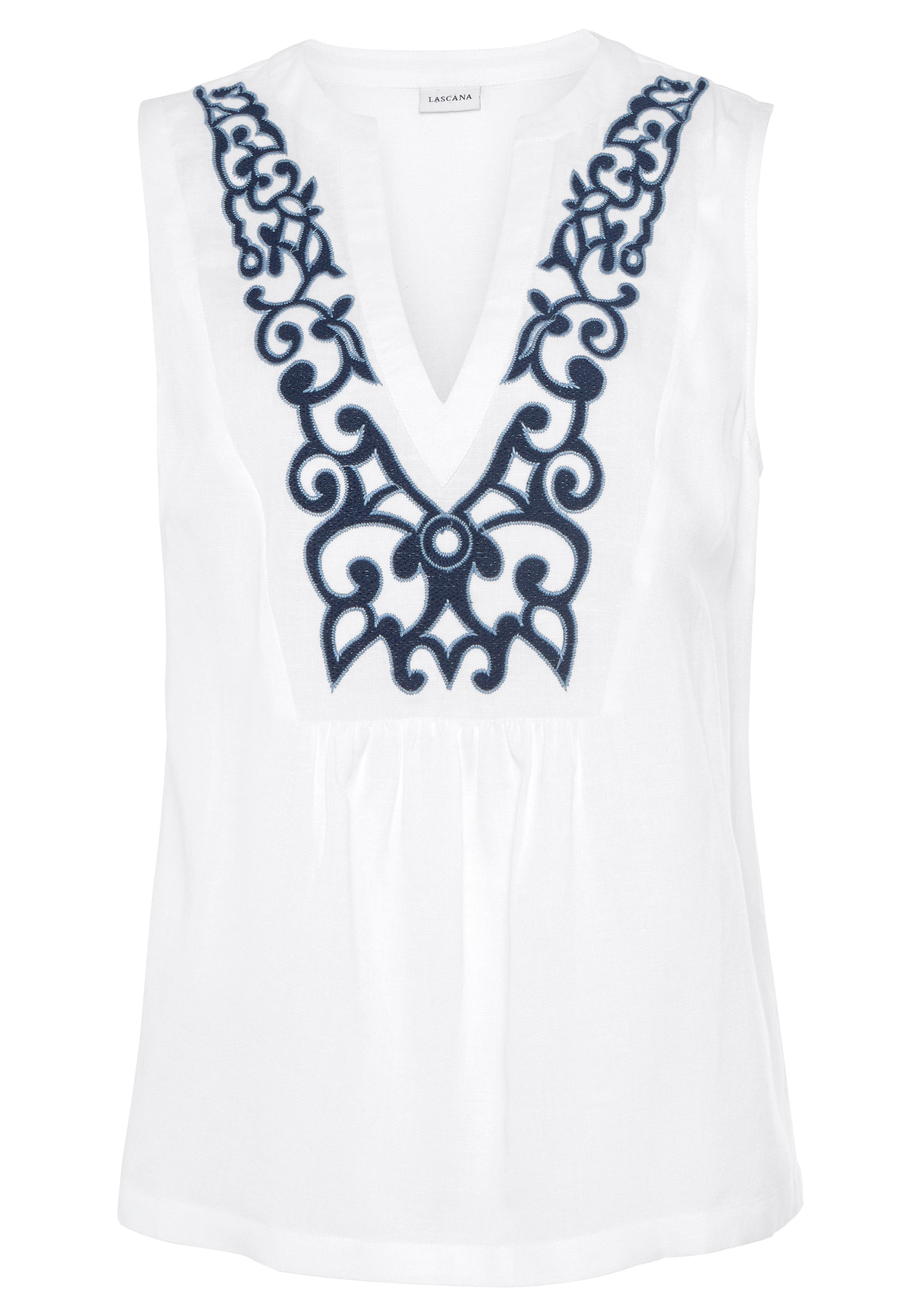 LASCANA Blusa en marino / blanco, Vista del producto