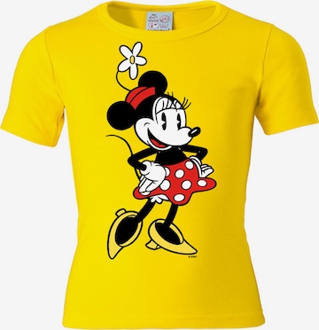 LOGOSHIRT Shirt 'Minnie Mouse' in Geel: voorkant