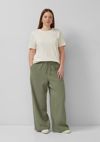Wide Leg Pantalon QS en vert : devant