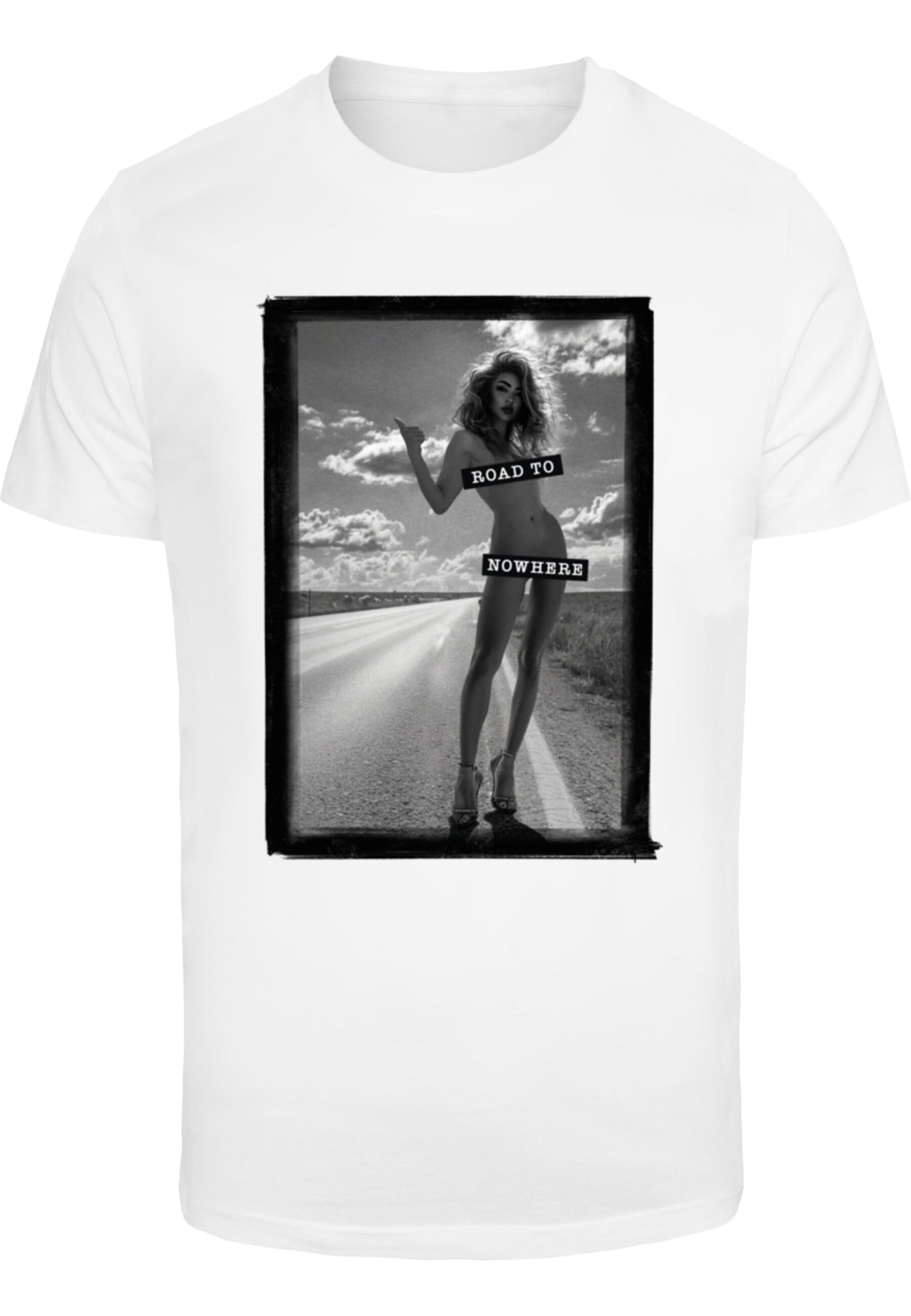 Mister Tee Shirt 'Road To Nowhere' in Wit: voorkant